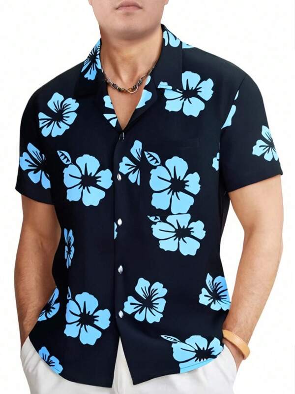 Cardigan casual, chemise de plage à manches courtes pour hommes, style décontracté