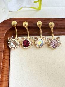 1pc Fashionable & Elegant Copper Alloy Owl Navel Piercing Ring, Gold Vacuum Electroplated Won't Fade, Suitable For Women's Daily, Party, Wedding, Mother's Day, Vacation Wear