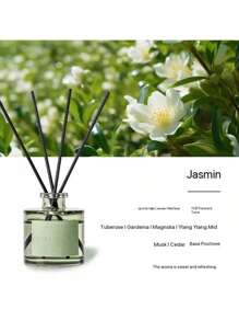 1 set, 50ml diffusore a bacchette, adatto per casa, studio, camera da letto, bagno e deodorizzazione, aromaterapia senza fiamma, profumatore d'ambiente (1 bottiglia di olio profumato + 4 bacchette diffusori e 1 pallina di rattan + 2 fiori secchi)