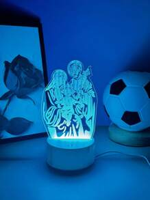 3D Acrylic 7-Color Touch Sensor Night Light, "Happy Family" Creative Gift, Home Decor, Holiday Gift, Bedside Lamp