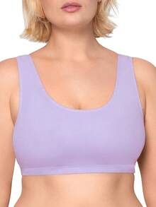 Women's Built Tank Style Sports Bra Value Pack Push Up Bras - Purple/White/Lilac/Grey - View 5