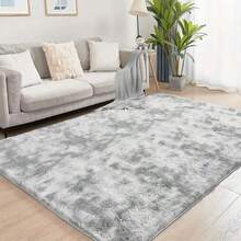 Super Soft Area Rugs For Living Room Fluffy Area Rugs With 4 Anti-Slip Rug Backing Grippers For Bedroom Non-Slip Plush Carpet For Playroom Soft Shaggy Rug For Nursery  Fuzzy Rug For Dorm Room Cool Color Palette Rugs For Girs And Boys Decorate Your Home! - Nhuộm tie-dye màu xám - Xem 10