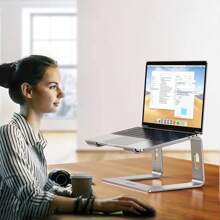 BESIGN LS03 Aluminum Laptop Stand, Ergonomic Detachable Computer Stand, Riser Holder Notebook Stand Compatible With Air, Pro, , HP,  More 10-15.6" Laptops, Black