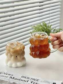 1 pieza Vaso de vidrio con diseño de uva, apto para uso en fiestas en el hogar, vaso de leche, café, latte, jugo