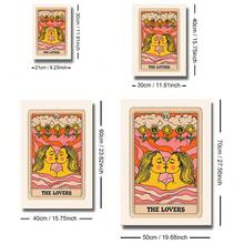 1 幅无框恋人女同性恋塔罗牌墙面艺术海报帆布印刷 LGBTQ 酷儿艺术画，适用于宿舍、卧室、客厅、现代家居装饰 - 彩色 - 查看 7