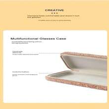 DIY Rhinestone Decorated Car Sunglasses Storage Box, Portable Eyeglass Holder For Car Interior, Cross-Border Hot Selling Item