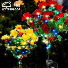 1pc Outdoor Solar Garden Lights,18 Blooms LED Azalea Flower Lights,Colorful Lights,For Garden,Yard, Lawn,Backyard Path Decor - Solar Azalea - View 3