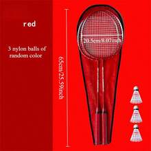1 Pair Iron-Alloy Separable Badminton Rackets, Includes 3 Plastic Nylon Shuttlecocks, Suitable For Beginner Training And Family Entertainment