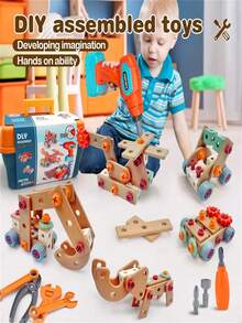 80/120/144pcs Role Playing DIY Assembly Simulation Screwdriver Tool Box Toy Set Includes Disassembly And Assembly Tools, Screws, And Simulated Repair Kits. Can Be Freely Assembled Different Shapes, The Best Birthday Gift For Boys, Partial Accessories, Random Color