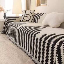 Funda de Sofá Reversible de Chenilla, Antideslizante, Lavable A Máquina, Protector Acolchado para Sofá, Fundas De Sofa Protector Cover, Añade Estilo y Comodidad a Tu Salón (70" x 60", Negro) - Negro - Ver 9