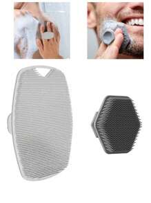 1pc Soft Silicone Exfoliating Brush Cleanser Manual Body Cleansing Scrubber Shower Gentle Massage Bath Brush For Men Home Bathroom Decor Summer Back To School For Beauty Salon Home Bathroom