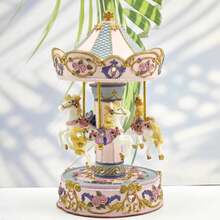 欧式旋转木马音乐盒，家居装饰，毕业礼物，生日派对，母亲节礼物 - 彩色 - 查看 8