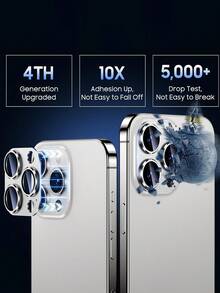 Miếng dán bảo vệ ống kính camera bằng kính cường lực kim loại, tương thích với iPhone 15 Pro Max, 14 Plus, 13 Mini, 15 Pro, 14 Pro, bảo vệ điện thoại, món quà lý tưởng cho sinh nhật, gia đình, bạn bè. Chất liệu kim loại hợp kim, kính cường lực phủ toàn màn hình, bảo vệ ống kính, chống nước, chống sốc, chống rơi, chống trầy xước, chống bám vân tay. - Bạc - Xem 7