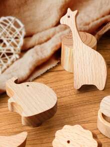 1pc Creative Cartoon Animal Shaped Wooden Cabinet Door/Drawer Pull Handle, Suitable For Various Cabinets, Wardrobes, Nightstands, Decorative Cabinets, Drawers, Cute Design Adds Fun To Cozy Rooms Baby Shower Family Decorations Gifts