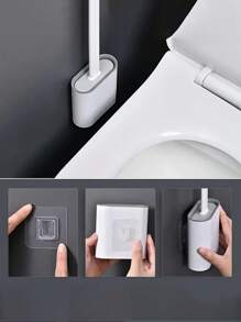 Soft Rubber Toilet Brush Bathroom Cleaning Brush, Crevice-Free Cleaning Brush, Detachable Handle Space-Saving Wall-Mounted Brush, Soft Rubber Toilet Brush Crevice-Free Cleaning Brush