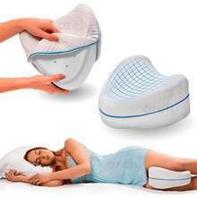 Almohada Ortopédica para Piernas - Espuma de Memoria Ergonómica, Alivia Dolores en Rodilla, Cadera y Columna - Blanco - Ver 6