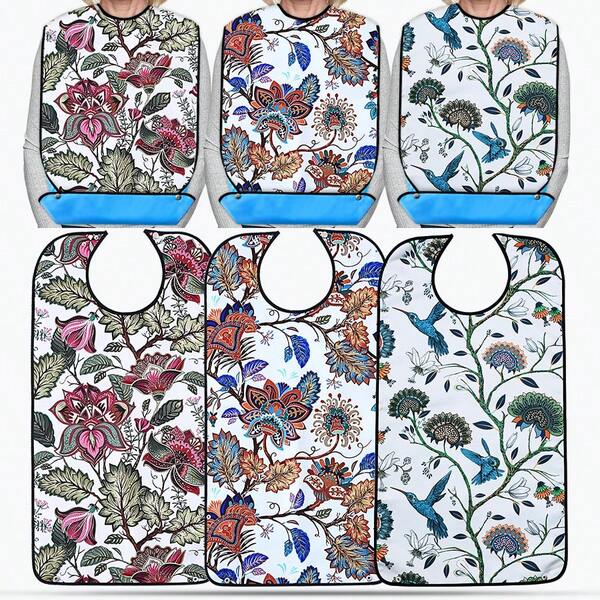 1 Stück, Erwachsenen-Lätzchen für Männer und Frauen, Kleidungsschutz mit optionalem Krümelsammler, modisch, elegant und bequem zum Essen - 33 Inch X 17 Inch