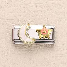 1PC Stainless Steel Bracelet Components, Accessories With Heart, Bow, Marine Creatures, And Elements Of Stars And Moon, DIY Making Jewelry For Bracelet, Can Be Freely Matched With Different Styles - Rectangle - View 15