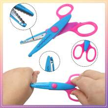3/6pcs Handmade Scissor Set, Paper Cutting Craft Scissors, Multi-Function Scissors, DIY Paper Cutting, Cute Wavy Edged Scissors, Asymmetrical Scissors, Handcraft Design, Ideal For Craft, Home And School Use