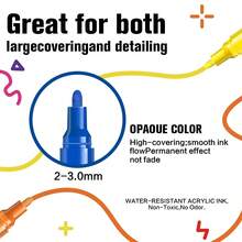 1pc Multicolor Acrylic Paint Marker Pen Set With Clip And Valve, Watercolor Art Painting Supplies Suitable For Wood, Glass, Ceramic, Cardboard, Stone, Canvas, Metal, Plastic, Graffiti, DIY Handicraft, Creative Art & Craft Use, School Supplies,Back To School - Marker Pen (with Pen Clip) - View 9