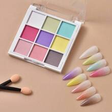 Kit de polvos de inmersión para uñas de 9 colores con pinceles - Juego de manicura degradada de larga duración para el verano | Suministros de arte de uñas DIY de calidad de salón