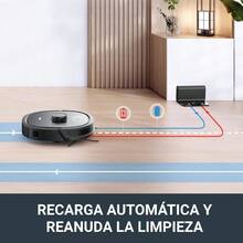Robot Aspirador, NER650 2000Pa Robot Aspirador con Navegación LDS, Mapeo Inteligente y Wi-Fi Conectado para Suelo de Moqueta con Alexa  Assistante Negro