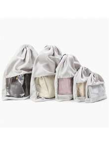 Dust Bag, Transparent, Breathable, Moisture-Proof, Fully Enclosed Luxury Drawstring Drawstring, Drawstring, Underwear Storage Bag - View 1