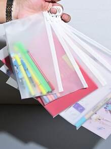 5 Stück transparente Aufbewahrungstasche für Schreibwaren, A4 Reißverschluss Dateibeutel, dicke matt-beschichtete Reißverschlusstaschen, spezielle Stiftetui für Prüfungen, Make-up Stiftetui, multifunktionale Aufbewahrungstasche für Schreibwaren, Büroartikel, Schulbedarf, Geschenke für Lehrer, Einschulung