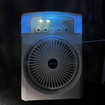 1pc Mist Fan Air Humidifier Portable Fan Air Conditioner USB Electric Fan LED Night Light Home Humidifier