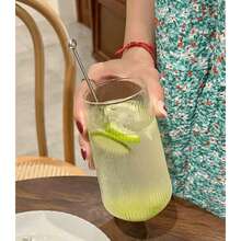 6/4/2/1 Piece Set Transparent Glass Cups, Heat-Resistant & Shatterproof, Vertical Stripe Design With Elegant Texture, Large Capacity & Practical, Suitable For Students, Office Workers, Families, Compatible With Milk, Juice, Iced Coffee And More, Applicable For Home, Office, Gatherings, Cafes, Minimalist & Versatile, Brightens Up Daily Tea/Coffee Moments. - Clear - View 3