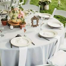 10 Stück elegante runde Tischdecke in Weiß, perfekt für Hochzeiten, Bankette, Geburtstage und Restaurants