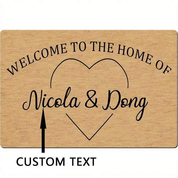 Customized Name Welcome Mat - Personalized Non-Slip Rubber Bottom Indoor Outdoor Doormat, Suitable For Entryway, Living Room, Bedroom, Dining Room - Home Decor, Wedding Ceremony Or Engagement Gift, Suitable For Couples, Bridal Shower Gift Back To School