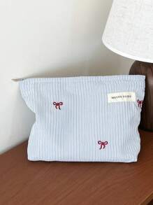 Draagbare make-uptas | Cosmeticatas | Reistas | Grote cosmetische make-uptas met strip voor meisjes | Leuke opbergtas | Cadeaus voor tienermeisjes | Zomerse make-uptas voor vrouwen | Cosmetische tas in Franse stijl | Vintage make-up organizer | Reistoilettas voor make-upkwasten, huidverzorging en gelnagellak - Perfect cadeau voor meisjes, vriendinnen, verjaardagen, bruiloften, feesten en Moederdag, Make-upbenodigdheden, Make-uptools, Opbergtas | Reisbenodigdheden