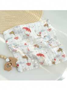 5pcs/Set Cartoon Animal Print Baby Drool Bibs, Newborn Soft Cotton Washcloth Handkerchiefs, Baby Essentials - Multicolor - View 8