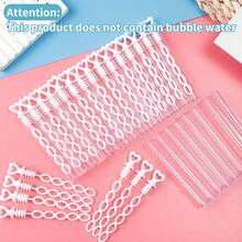 12/26/50支装 5孔白色心形泡泡棒，不含液体，派对用品，适合节日和聚会 - 白色 - 查看 5