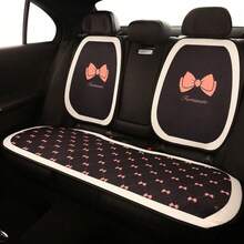 1pc Car Seat Cushion Suitable For All Seasons, Women, Breathable, Simple Bow Design, Non-Slip - one-size - View 3