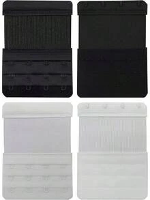 4 Hook Bra Extenders, Soft Stretchy Comfortable Strap Extender - 白色/黑色 - 6 件裝 - 查看 11