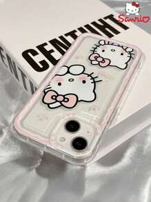 Sanrio Funda de iPhone estilo dulce y fresco de Hello Kitty compatible con iPhone 11 12 13 14 15 16 Pro/Pro Max/Plus, funda de teléfono móvil de material TPU linda, elegante y exquisita, ligera y cómoda, adecuada para senderismo, actividad física, ocio, campamento al aire libre y fiesta de natación escolar, regalo ideal para amigos/familia