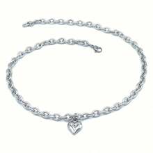 1 Adjustable Gold Heart Pendant Cat Collar Necklace - Stainless Steel, Elegant Accessory For Cats And Small Pets, Cat Accessories