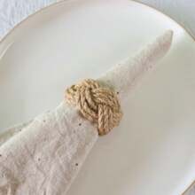 Macrame Jute Rope Napkin Holder Ring Garland Farmhouse Rustic Country Decor , Prayer Wall Hanging Decor Napkin Rings Weddings Home Decor, Wooden Ring Napkin Rings For Table Decor, Easter Farmhouse Napkins Rings For Boho Table Decor, Spring Banquet, Wedding, Holiday Dinner Party