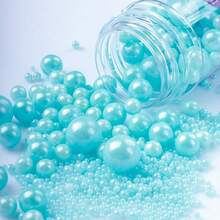 Cake Decoration Pearl Sprinkles, Round Bead Decorations, Suitable For Cakes, Muffins, Doughnuts, Ice Cream, Summer Element Dessert Decorations, Wedding Parties, Birthday Party Decorations - Blue - View 2