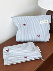 Draagbare make-uptas | Cosmeticatas | Reistas | Grote cosmetische make-uptas met strip voor meisjes | Leuke opbergtas | Cadeaus voor tienermeisjes | Zomerse make-uptas voor vrouwen | Cosmetische tas in Franse stijl | Vintage make-up organizer | Reistoilettas voor make-upkwasten, huidverzorging en gelnagellak - Perfect cadeau voor meisjes, vriendinnen, verjaardagen, bruiloften, feesten en Moederdag, Make-upbenodigdheden, Make-uptools, Opbergtas | Reisbenodigdheden
