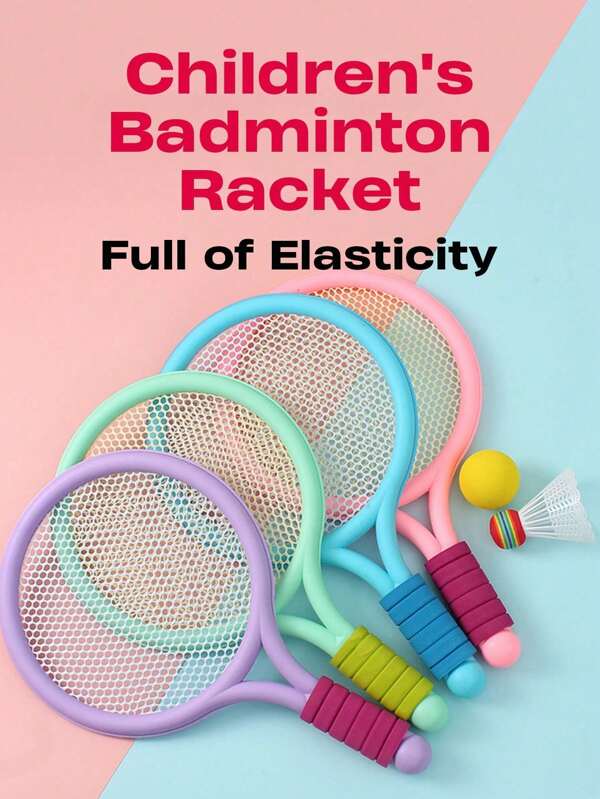 3+ Pcs Children's Badminton/Tennis Racket Set, Outdoor Sports Toy For Kids, Family Interactive, Birthday & Holiday Gift For Boys & Girls
