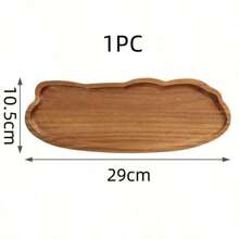1/2pcs Wood Serving Tray, Wooden Fruit Plate, Solid Wood Dessert Plate, Multi-Functional Snack Dish, Decorative Food Tray, Washable Serving Platter, Coffee Cup Tray, Tea Cup Tray, Cheese Board For Home, Innovative Bread Tray, Room Decoration, Kitchen Decoration, Service TraySuitable For Family Gatherings, Friends Party Tray And Christmas Gatherings