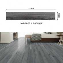36Pcs PVC Self-Adhesive Wood Design Coverings Planks For DIY Home Decor - Rock Grey - View 2