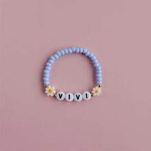 Bracelet à la marguerite charmant et personnalisé : accessoire parfait pour le printemps/été, bracelet numérique personnalisé, bracelet de date numérique spécial, bracelet de perles personnalisable, cadeau de bijoux pour elle, bracelet de perles personnalisable