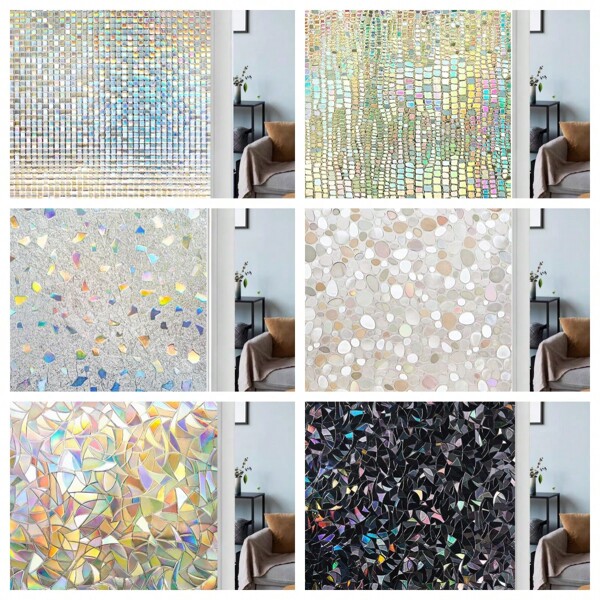 Stained Glass Privacy Window Film | Removable Static Cling UV-Blocking Tint | Adhesive-Free Decorative Cover For Home Glass Decor