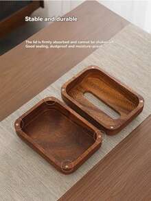 صندوق مناديل خشب صلب مع غطاء مغناطيسي، ديكور ومزخرف للمنزل والمكتب بطراز عتيق، مريح لاستبدال المناديل، صندوق تخزين على المكتب