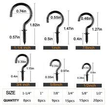 75PCS Cup Hooks Screw In, 6 Sizes Metal Screw Hooks For Wood, Sliver Screw In Hooks For Hanging Mug Key And Garden Lights - View 8