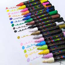 1pc Multicolor Acrylic Paint Marker Pen Set With Clip And Valve, Watercolor Art Painting Supplies Suitable For Wood, Glass, Ceramic, Cardboard, Stone, Canvas, Metal, Plastic, Graffiti, DIY Handicraft, Creative Art & Craft Use, School Supplies,Back To School - Marker Pen (with Pen Clip) - View 12